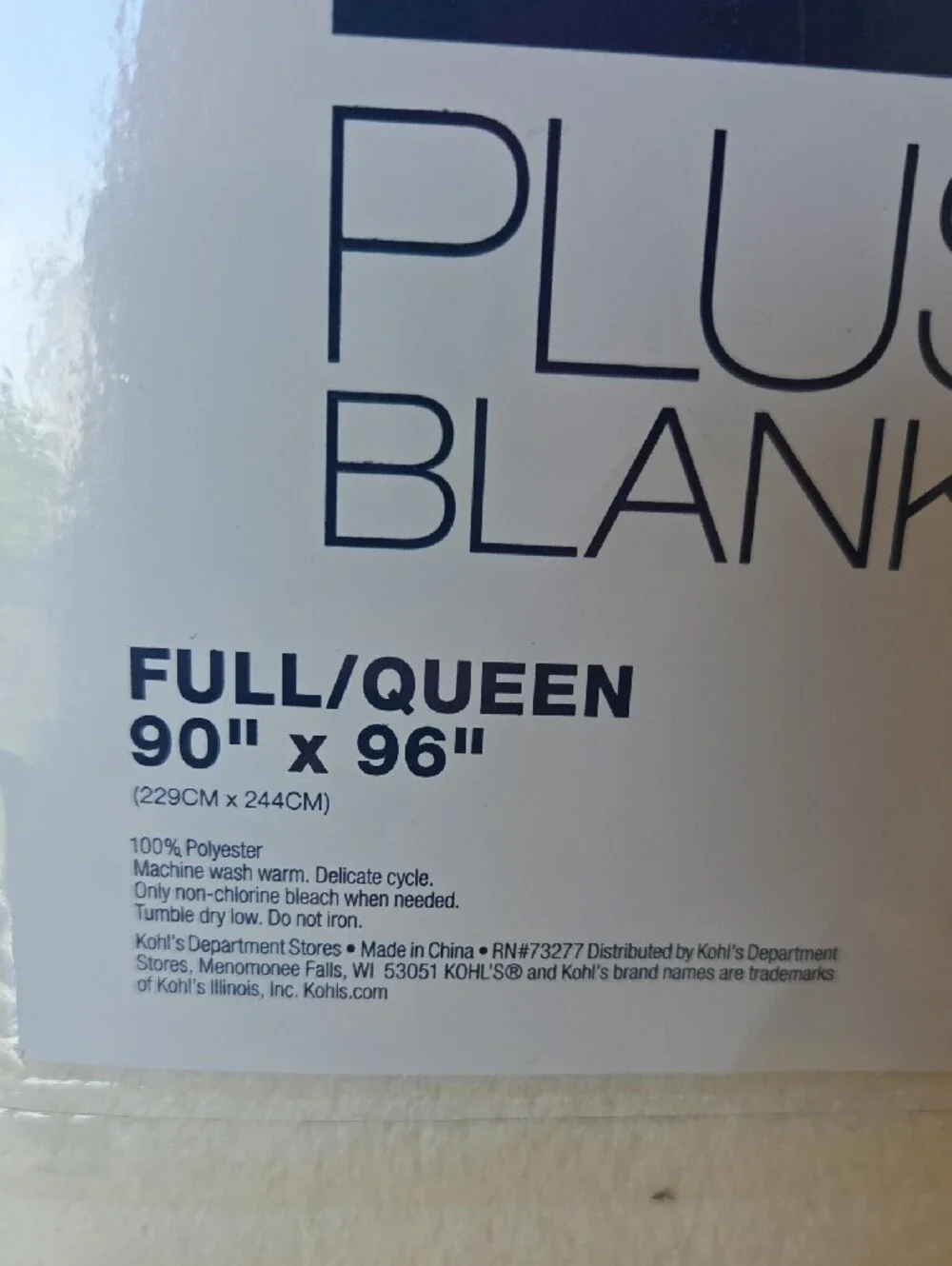 The Big One Plush Blanket White Cozy Throw